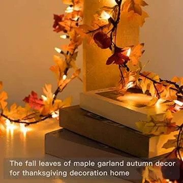 Maple Leaf String Lights for Thanksgiving and Fall Decor