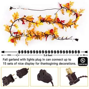 Maple Leaf String Lights for Thanksgiving and Fall Decor