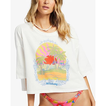 Billabong True Cropped T-Shirt in Salt Crystal for Women