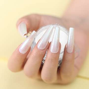 Artdone Chrome Nail Powder - Pearl Red and White Pigments