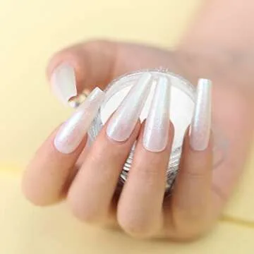 Artdone Chrome Nail Powder - Pearl Red and White Pigments