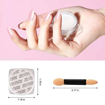 Artdone Chrome Nail Powder - Pearl Red and White Pigments