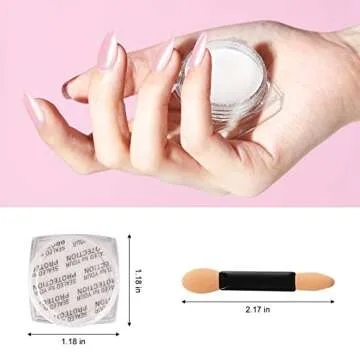 Artdone Chrome Nail Powder - Pearl Red and White Pigments