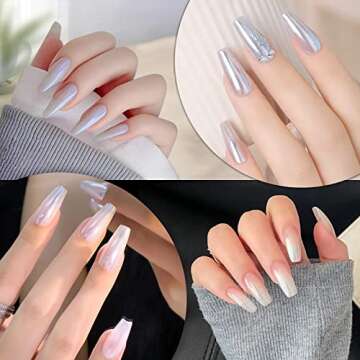 Artdone Chrome Nail Powder - Pearl Red and White Pigments