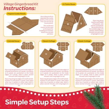 Gingerbread House Kit Set of 8 for Holiday Fun