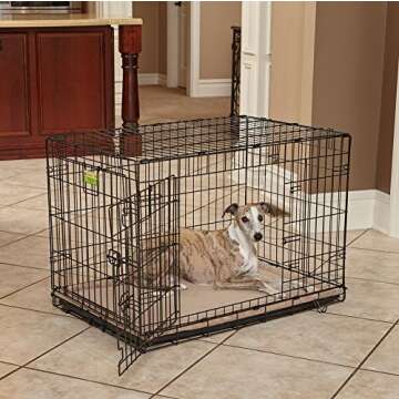 Midwest Homes for Pets Deluxe Micro Terry Pet Bed, Dog Bed & Crate Mat, Taupe, 36-Inch