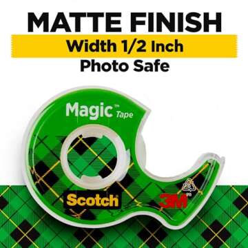 Scotch Magic Tape - Invisible Repair & Holiday Gift Wrap Supplies, 2 Rolls with Dispensers