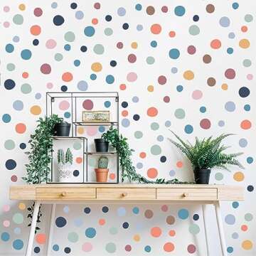 BITOSEE 300 Polka Dots Wall Stickers for Creative Decor