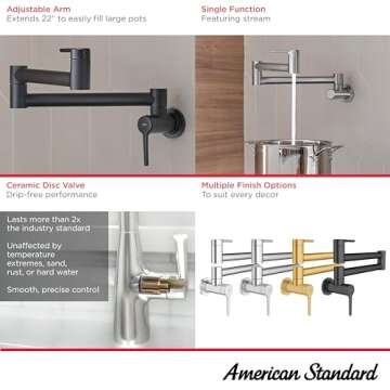 American Standard 4803900.002 Studio S Wall-Mount Pot Filler Chrome