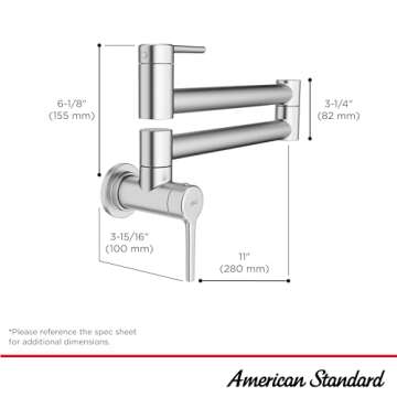 American Standard 4803900.002 Studio S Wall-Mount Pot Filler Chrome