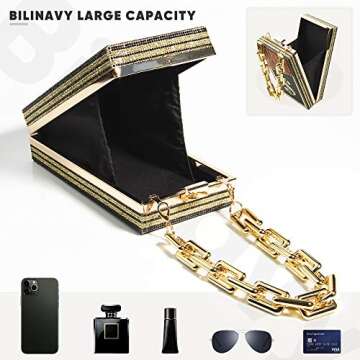 Money Clutch Purses for Women, Dollar Sign Crystal Clutch Purses, Women Diamond Evening Bags Party Cocktail Rhinestone Handbags, Wedding Dinner Bag
