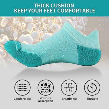 BUDERMMY Womens Ankle Compression Socks with Arch Support Athletic Low cut Running Socks for Women Workout Cushion 5 Pairs (US, Numeric, 8, 10, Regular, Regular, Mixed color)