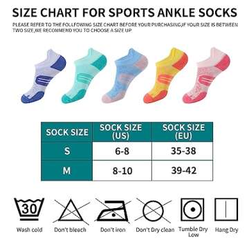 BUDERMMY Womens Ankle Compression Socks with Arch Support Athletic Low cut Running Socks for Women Workout Cushion 5 Pairs (US, Numeric, 8, 10, Regular, Regular, Mixed color)