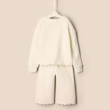 Amazon Essentials x Sofia Grainge Baby Girls' French Terry Pant and Top Set, Ivory, Newborn