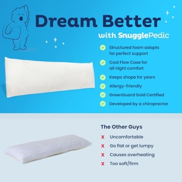 Snuggle-Pedic Body Pillow Shredded Memory Foam Side Sleeper Support