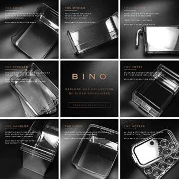 BINO 4-pack Large Plastic Storage Containers for Organization