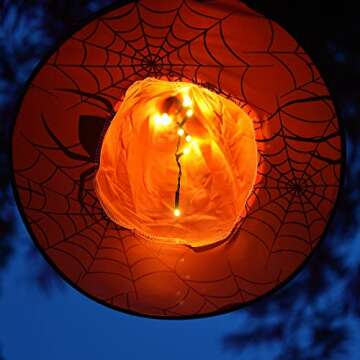 WATERGLIDE Halloween Decorations 8 Pcs Lighted Hanging Witch Hats, Remote Control with 8 Modes Light Up 14 FT Halloween String Lights, for Indoor Outdoor Yard, Lawn, Graveyard Scenes Party