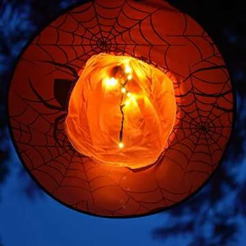 WATERGLIDE Halloween Decorations 8 Pcs Lighted Hanging Witch Hats, Remote Control with 8 Modes Light Up 14 FT Halloween String Lights, for Indoor Outdoor Yard, Lawn, Graveyard Scenes Party