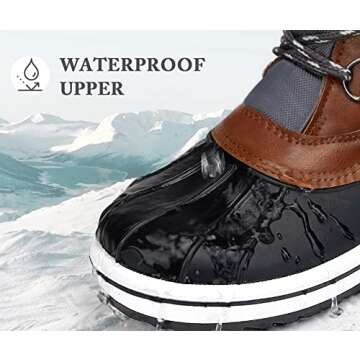 Vepose Women's 970A Snow Boots | Waterproof Insulated Mid Calf Warm Boots Lace Up Fur Shoes Grey Siz...