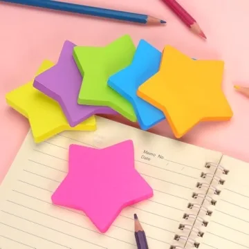 Vibrant SIMONA Star-Shaped Sticky Notes for Everyone