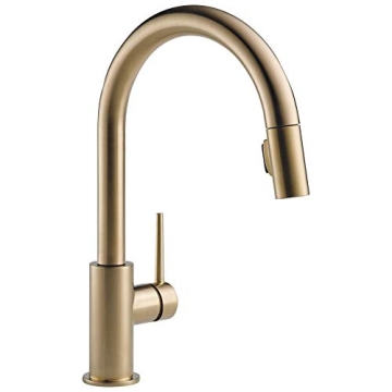 Delta Faucet Trinsic Gold Kitchen Faucet, Kitchen Faucets with Pull Down Sprayer, Sink Faucet with M...