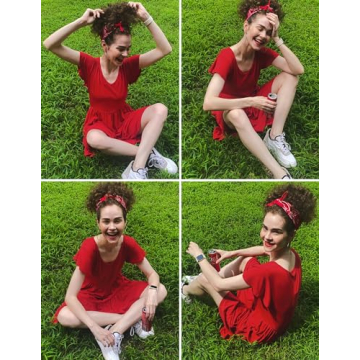 HOTOUCH Summer V Neck A Line Tiered Dress with Pockets