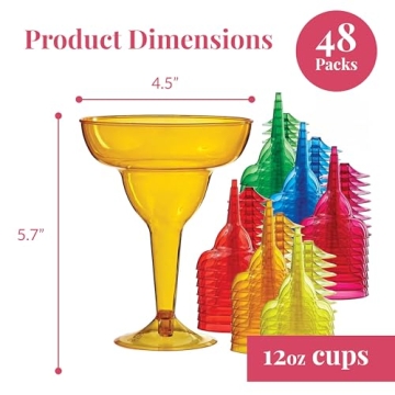 Prestee 48 Pack Multicolor Disposable Margarita Cups