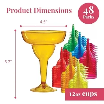 Prestee 48 Pack Multicolor Disposable Margarita Cups