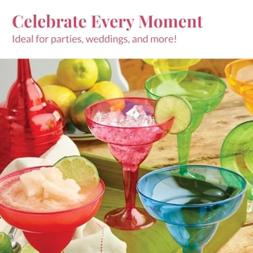 Prestee 48 Pack Multicolor Disposable Margarita Cups