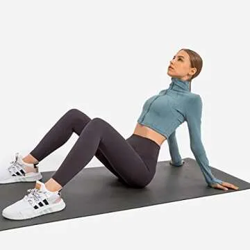 KTILG Women Workout Yoga Jacket Compression Long Sleeve Seamless Zip Up Running Track Gym Tops