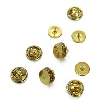 ALL in ONE Butterfly Clutch Tie Tacks Pin Backs with Blank Pins for DIY Craft (Gold 100 Pairs)
