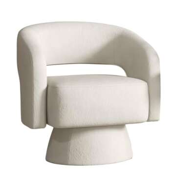 Bonzy Home Swivel Barrel Chair, Set of 2 Velvet Accent Armchair 360 Degree Swivel Club Chair for Living Room Bedroom Reception Room, Beige