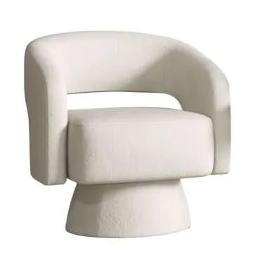 Bonzy Home Swivel Barrel Chair, Set of 2 Velvet Accent Armchair 360 Degree Swivel Club Chair for Living Room Bedroom Reception Room, Beige