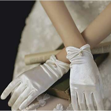 Gionforsy Floral Lace Gloves - Elegant Short Lace Gloves