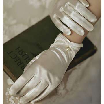 Gionforsy Floral Lace Gloves - Elegant Short Lace Gloves