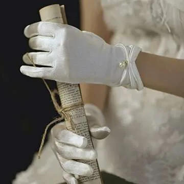 Gionforsy Floral Lace Gloves - Elegant Short Lace Gloves