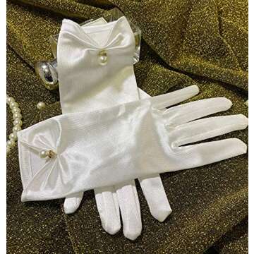 Gionforsy Floral Lace Gloves - Elegant Short Lace Gloves