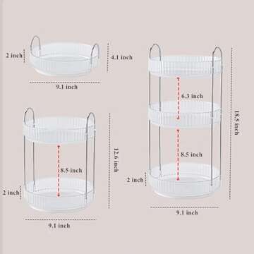 CESTATIVO 360° Rotating Makeup Organizer for Vanity