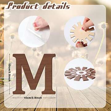 BBTO Rustic Crossword Farmhouse Wall Decor 13-Piece Set for Home Decoration