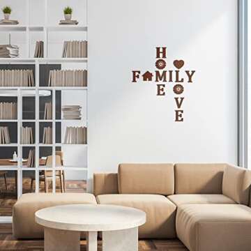 13 Rustic Crossword Wall Decor Set for Home & Office