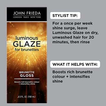 John Frieda Brilliant Brunette Luminous Glaze, Hair Gloss Enhances Rich Color and Boosts Shine for S...