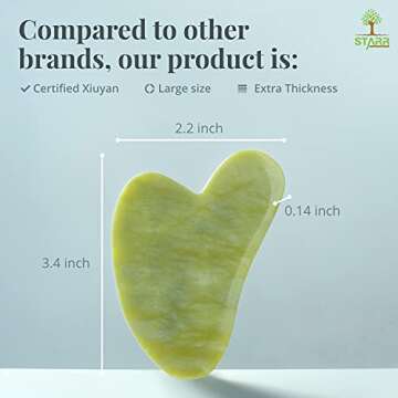 STARR-GIA Xiuyan Jade Gua Sha Tool for Skin Renewal