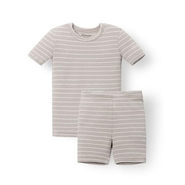 AVAUMA Stripe Pattern Snug-Fit Baby Pajamas for Little Kids - Comfortable and Stylish Summer Short S...