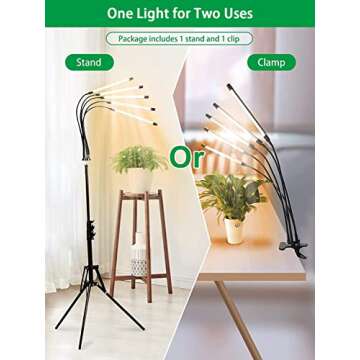 Fyheart Full Spectrum Grow Lights for Indoor Plants 5 Tube