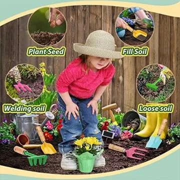 Durable 4 Piece Kids Garden Tool Set for Outdoor & Beach Fun