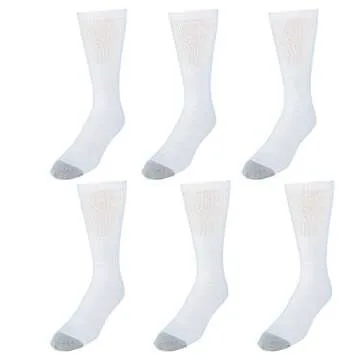 Hanes Men's White Cushioned Over the Calf Athletic Socks - 6 Pack