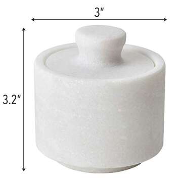 White Marble Salt Cellar Keeper With Lid