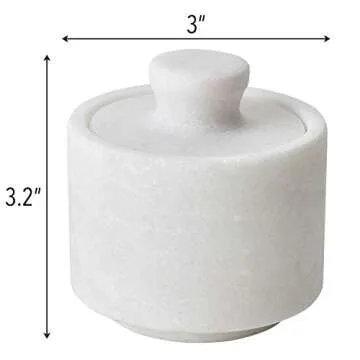 White Marble Salt Cellar Keeper With Lid