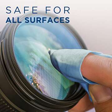 Care Touch Lens Cleaning Wipes with Microfiber Cloths - 200 Lens Wipes for Eyeglasses & 6 Microfiber Cloths - Glasses, Camera Lenses, Screens, Eye Glasses Lens Cleaner, Wipes for Cleaning Eyeglasses