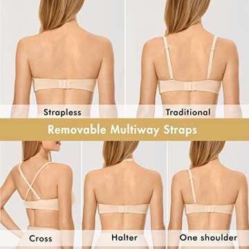 DELIMIRA Women's Strapless Bra Minimizer Seamless Underwire Unlined Bandeau for Big Bust Beige 38DD